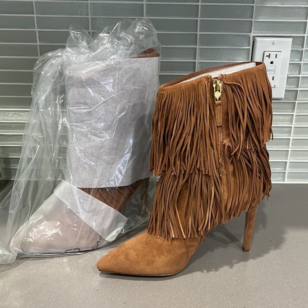 Sam Edelman Belinda Saddle Suede Fringe Boot